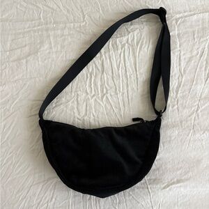 Uniqlo Shoulder Crescent Bag - Black Corduroy